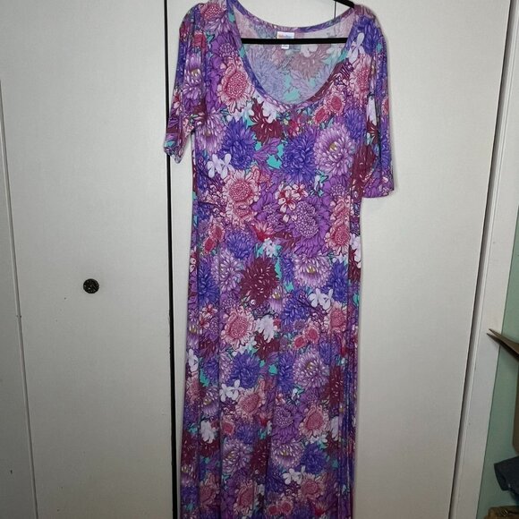 Lularoe Floral Maxi Dress - Xl - Picture 1 of 4